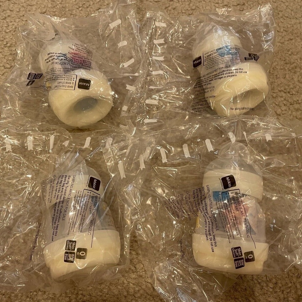 4 MAM Anti-Colic Baby Feeding Milk Bottle 4.5 oz Newborn Start Pacifier 0+ LOT